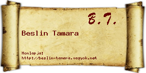 Beslin Tamara névjegykártya